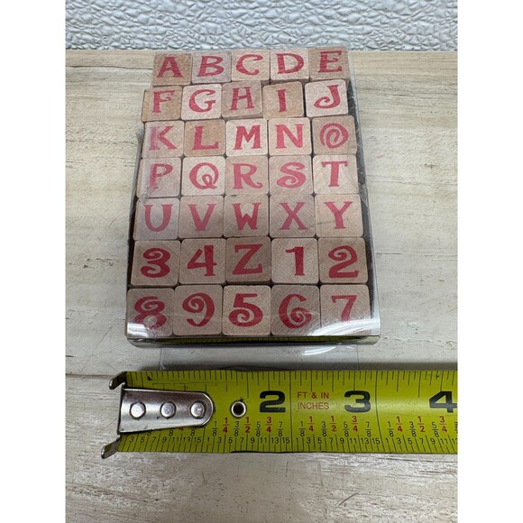 2005 Stamp Craft 35 Wood Mounted Stamps Alphabet & Numbers - Picture 4 of 4